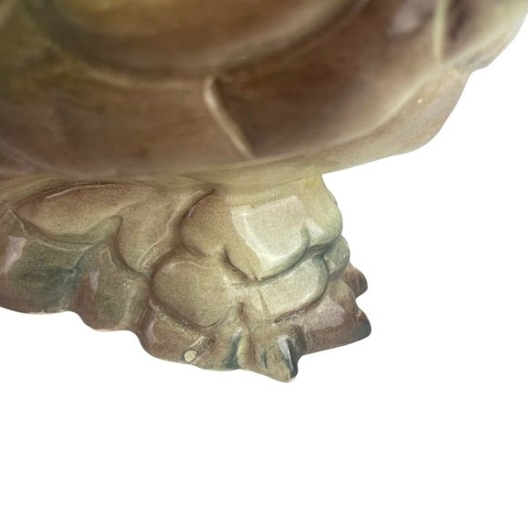 Vintage Large Ceramic Hand Painted Kitschy  Owl Statue Figurine Marble Eyes 8.75 - Picture 6 of 12